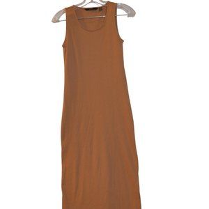 Vero Moda Women Corduroy Rib Dress JRS Sleeveless Cotton Stretch Beige Tall XS